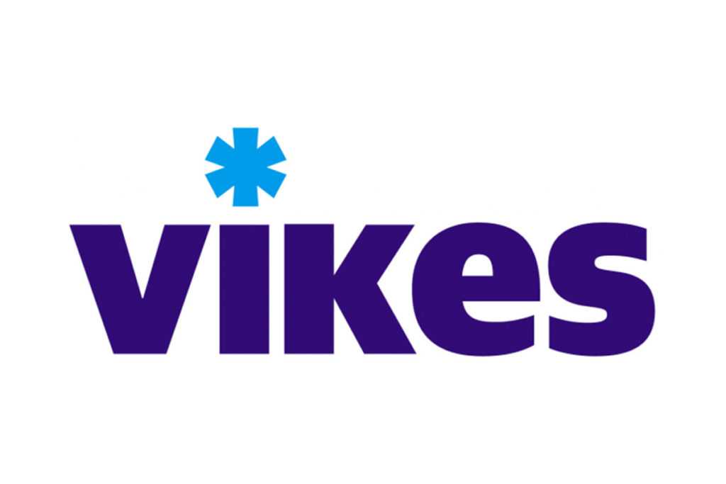 Vikesin logo värillisenä