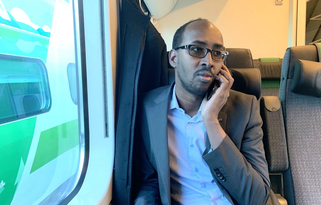 Liban Abdi Ali junassa Helsingissä