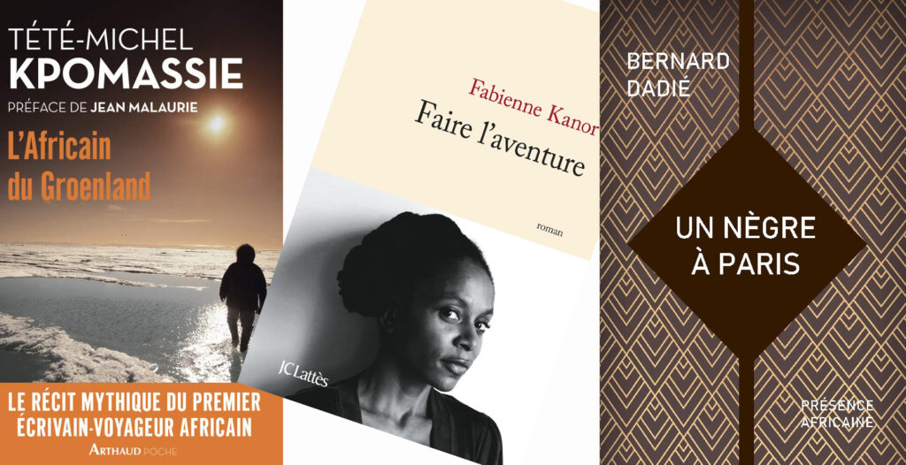 Kolme kuvaa kirjankansista. Afrikkalaisia kirjoja.